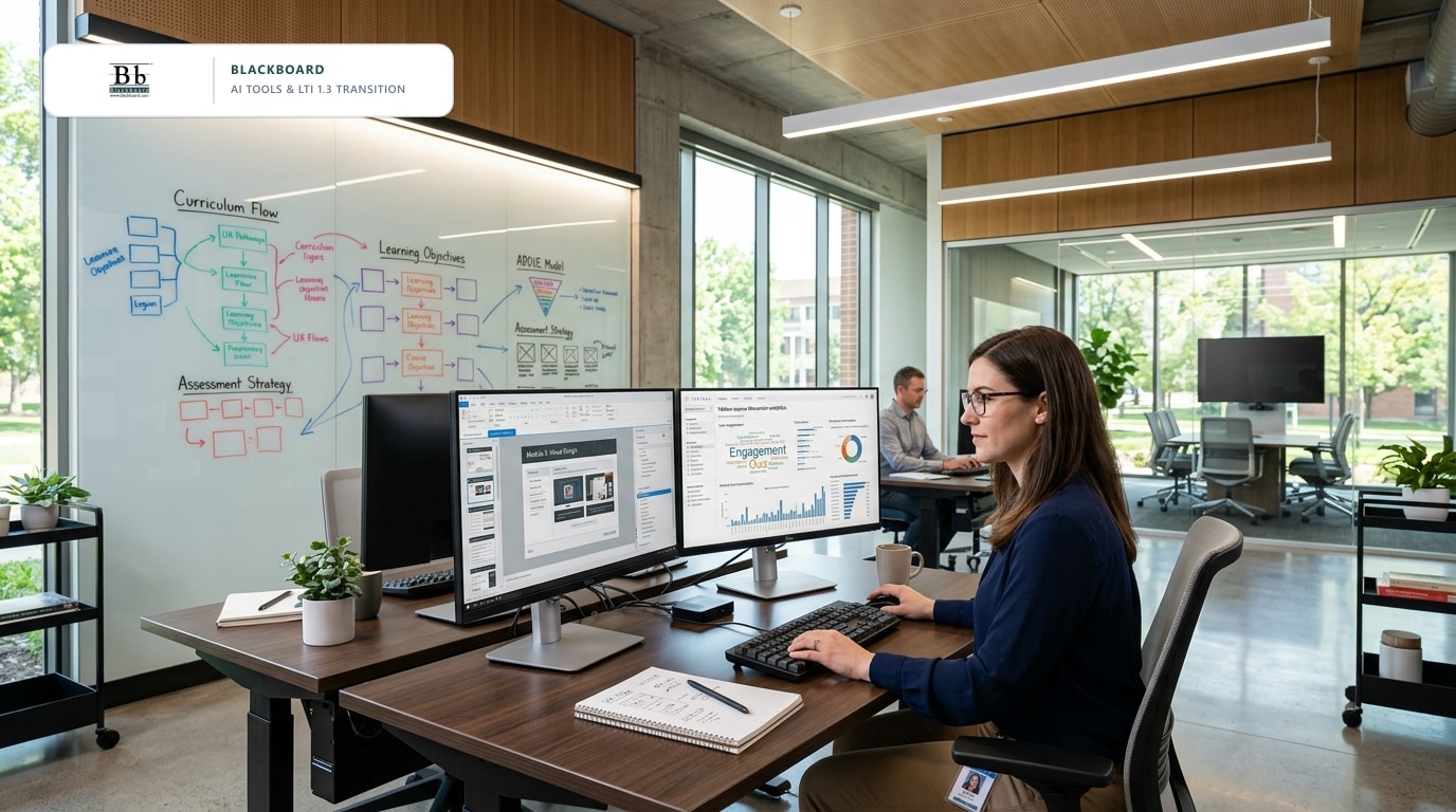 Blackboard Learn 2026 and 2027 architectural roadmap highlighting AI teaching assistants and the LTI 1.1 retirement deadline