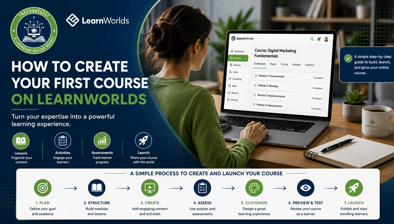 Create your first course on LearnWorlds
