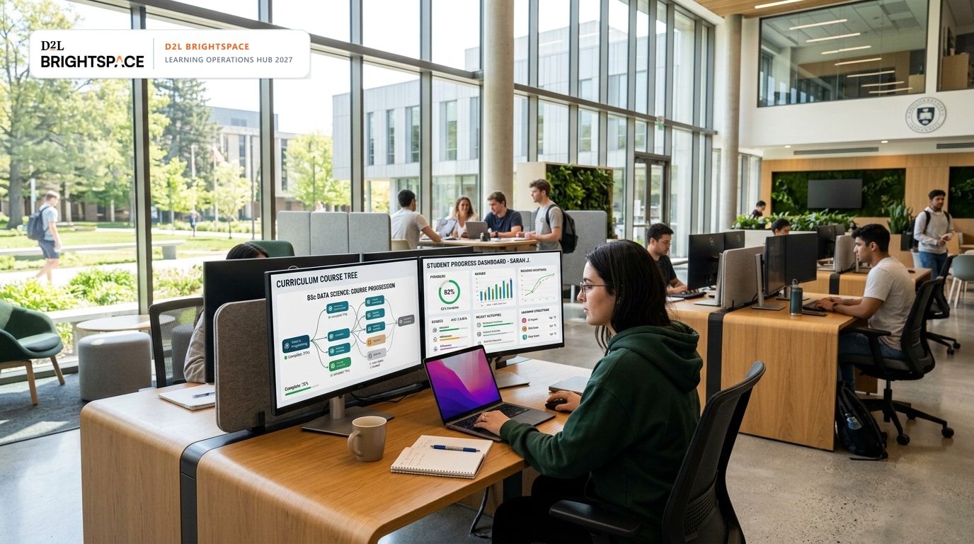 D2L Brightspace 2026 and 2027 architectural roadmap showcasing the New Content Experience and the Learning Operations Hub