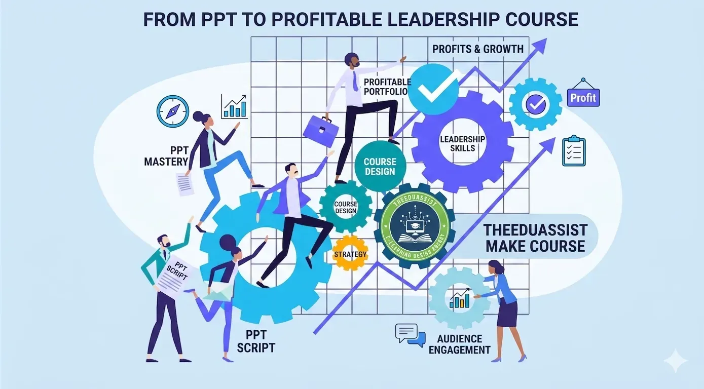 PPT to Profitable Leadership course graphic – profits, growth, engagement, and course design.