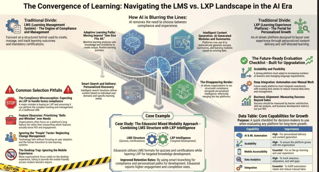 LMS vs LXP: A Complete Comparison for L&D Professionals illustration and implementation overview