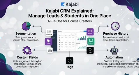 Kajabi CRM contact management dashboard for online course creators