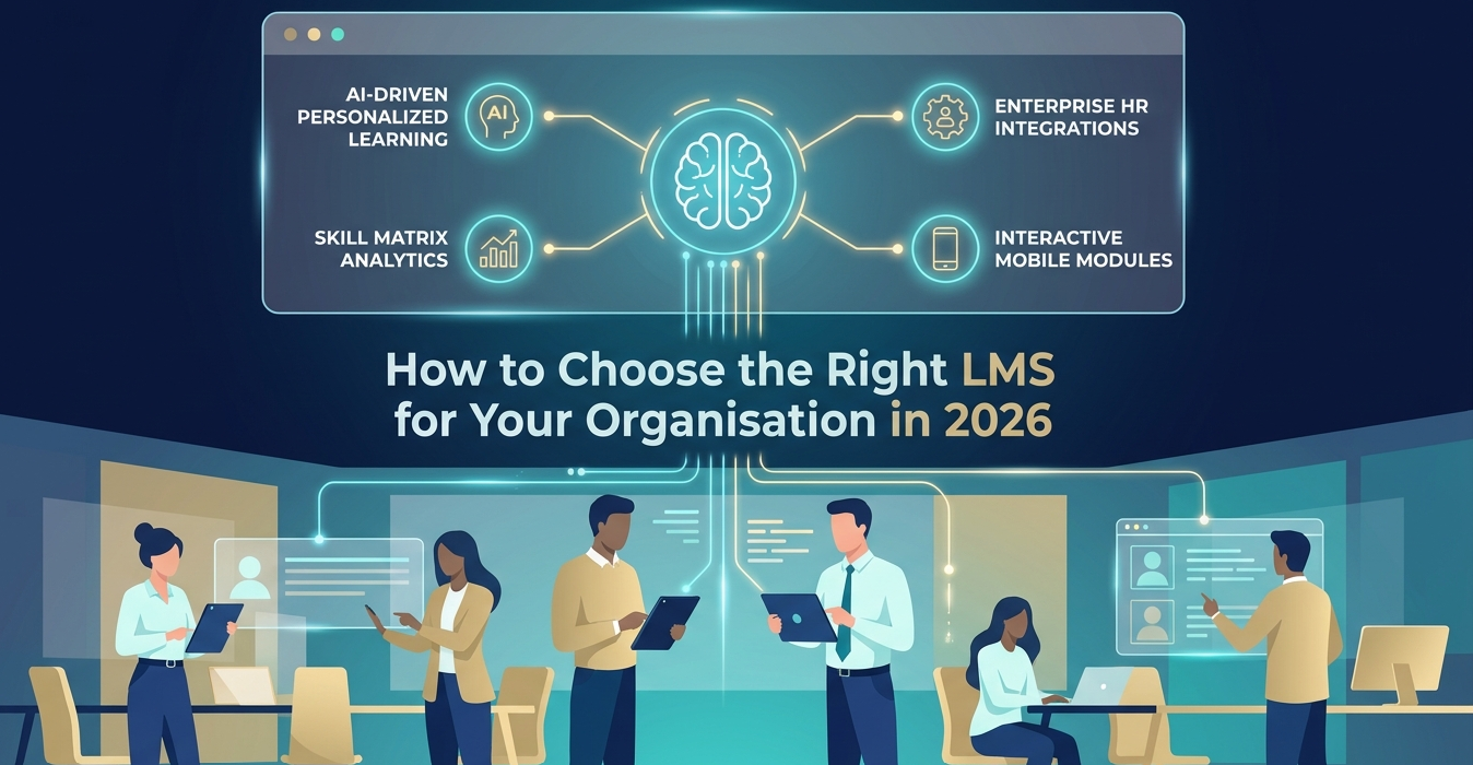 Team comparing LMS platforms on a scorecard while choosing a learning management system for their organisation
