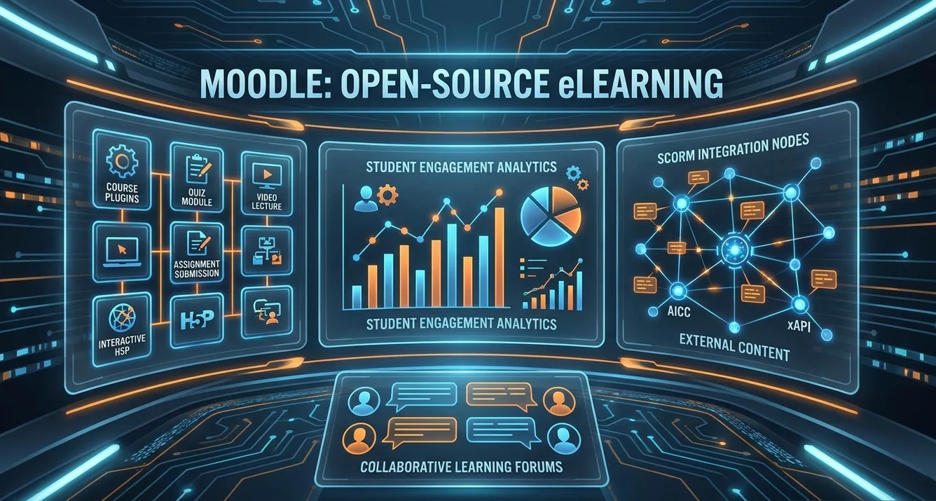 Moodle: eLearning With The Best Online Learning Management System illustration and implementation overview