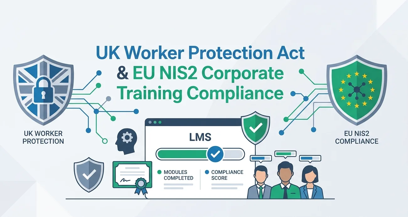UK Worker Protection Act and EU NIS2 corporate compliance training architecture