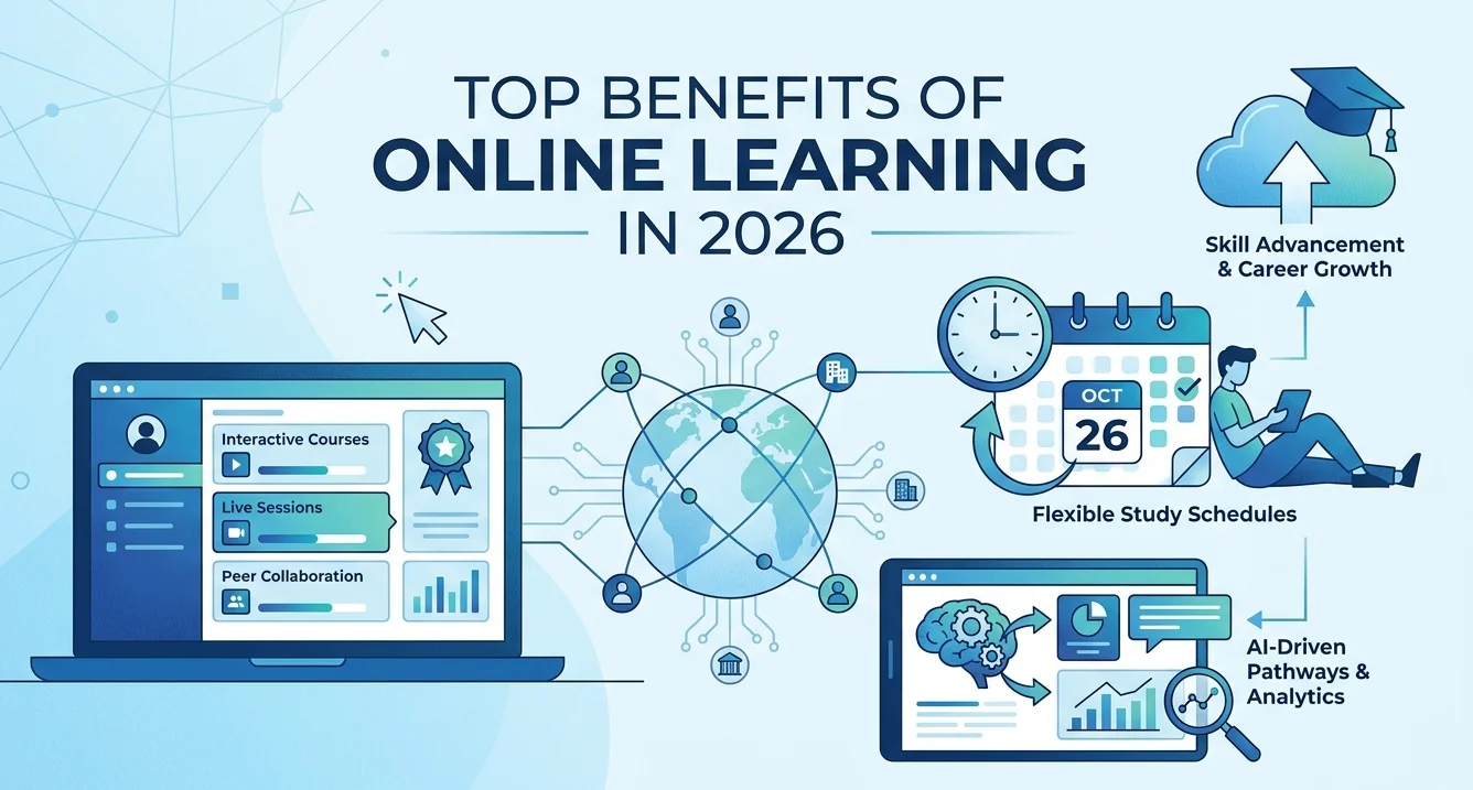 Modern professional mastering technical skills through interactive online learning dashboard